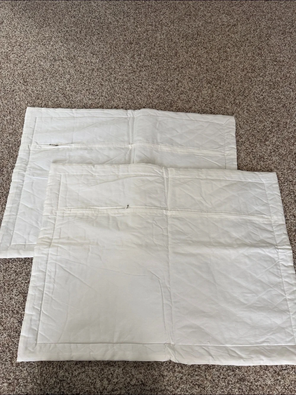 Embroidered Ivory standard pillow cases Set of 2 Elegant Floral Design